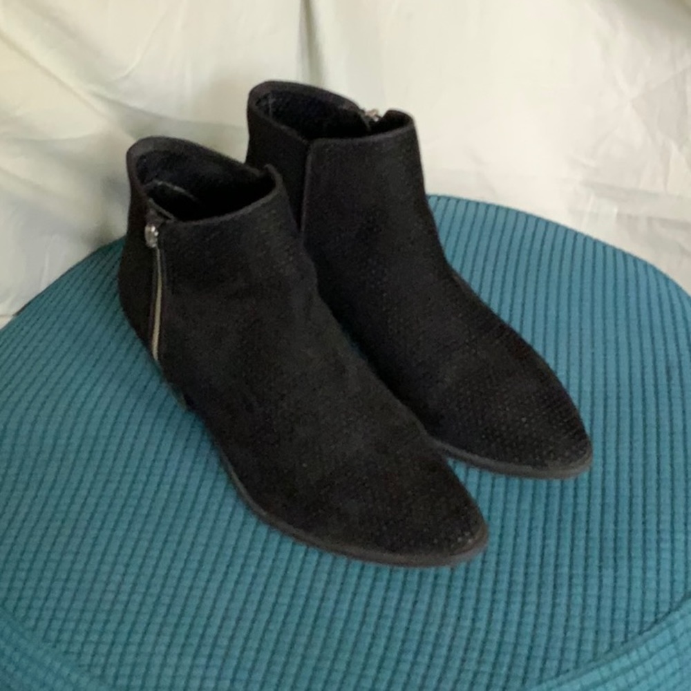Black suede booties